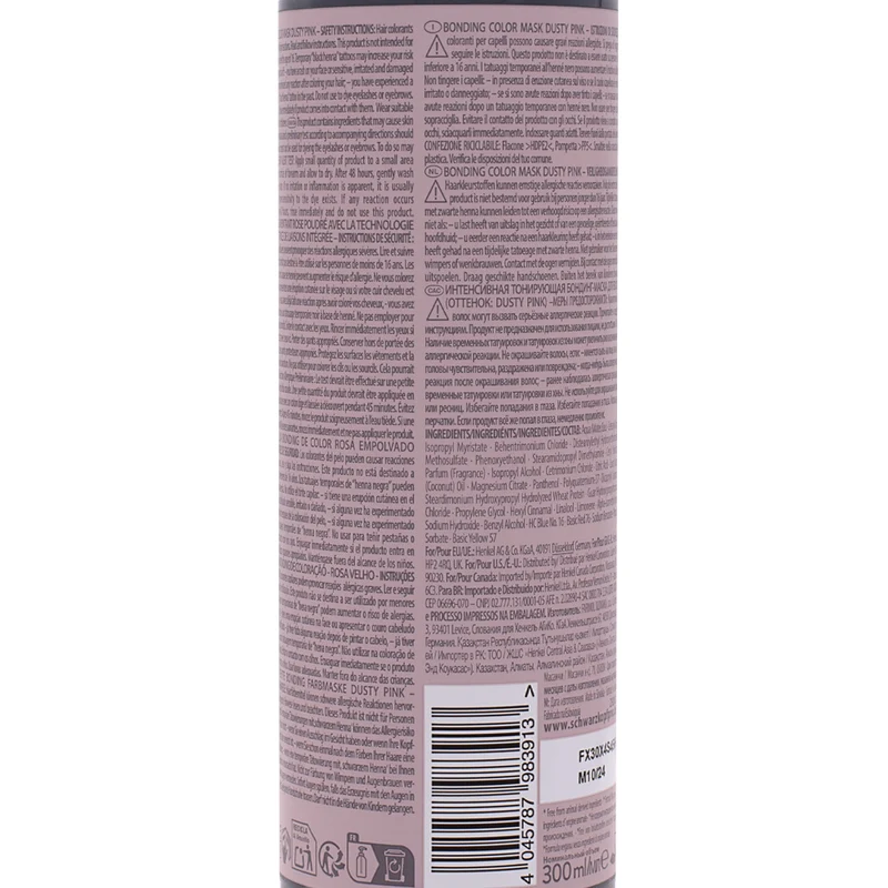 Schwarzkopf Chroma ID Color Mask 9.5-19 Dusty Pink 300ml - masque colorant semi-permanent