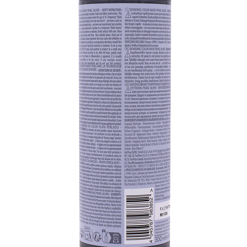 Schwarzkopf Chroma ID Color Mask 9.5-1 Pearl Silver 300ml - masque colorant semi-permanent