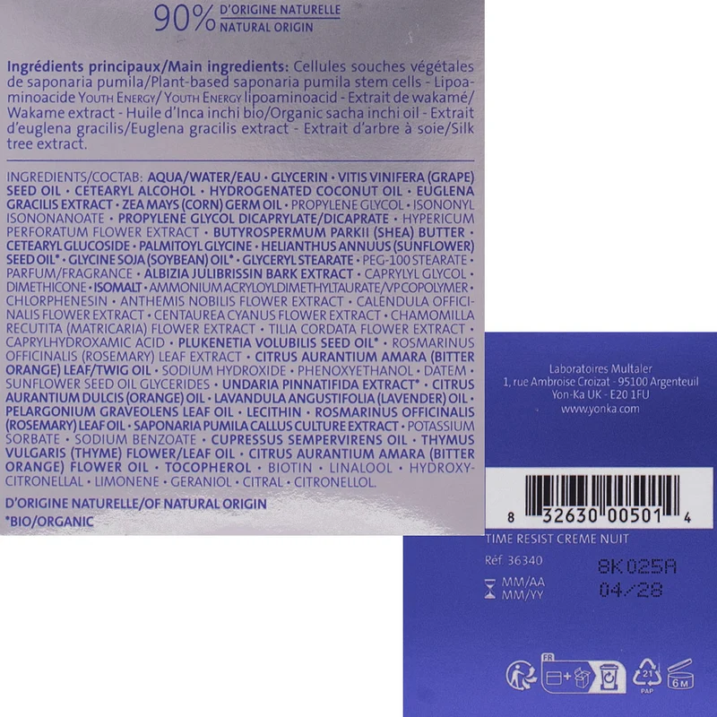 Yonka Age Correction Time Resist Nuit 50ml - crème de nuit anti-âge