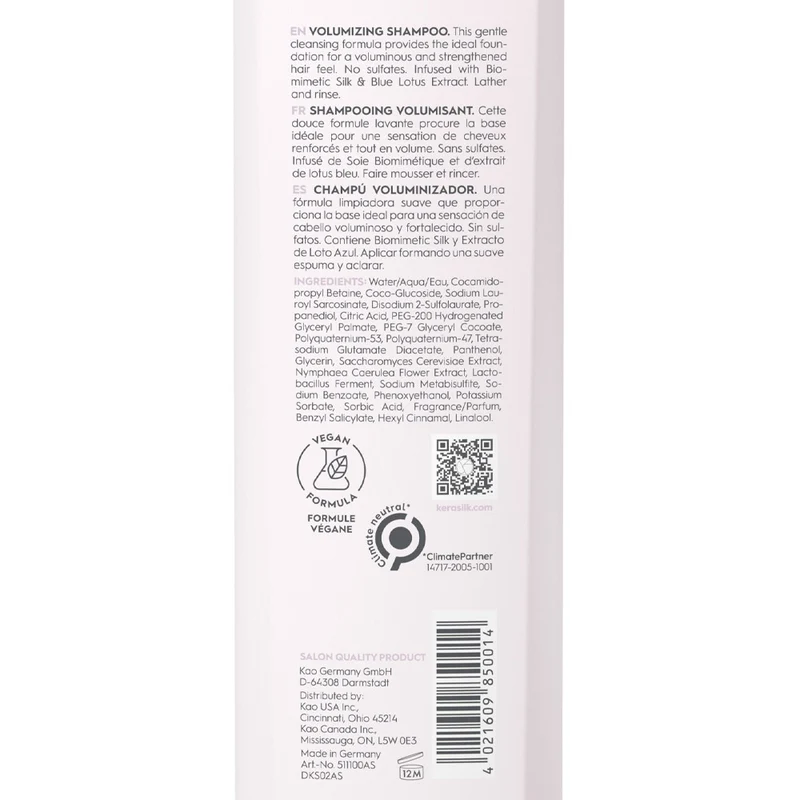 Kerasilk Essentials Volumizing Shampoo 250ml- shampooing volumisant