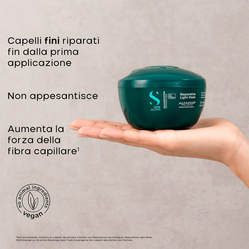 Alfaparf Milano Semi di Lino Reconstruction Reparative Light Mask 200ml - masque restructurant pour cheveux fins