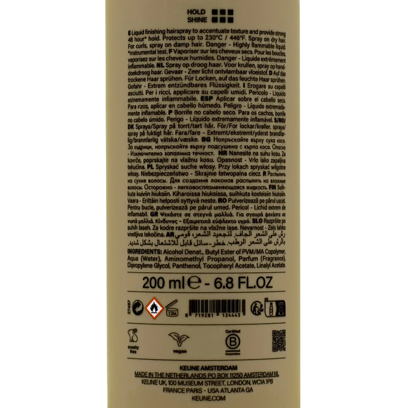 Keune Style Liquid Lock Liquid Hairspray 200ml - spray fixateur