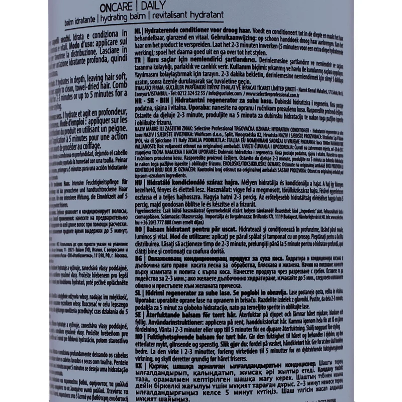 Selective Professional Daily Balm 1000ml - conditionneur hydratant pour cheveux secs