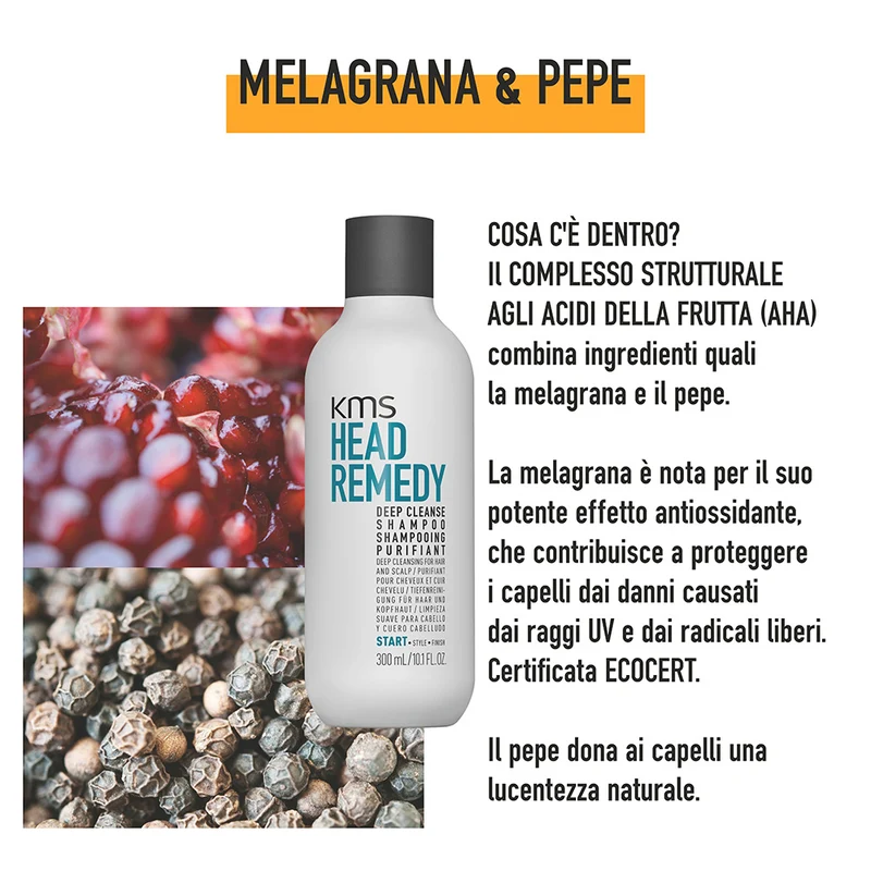 KMS Head Remedy Deep cleanse Shampoo 300ml - Shampoing Nettoyant