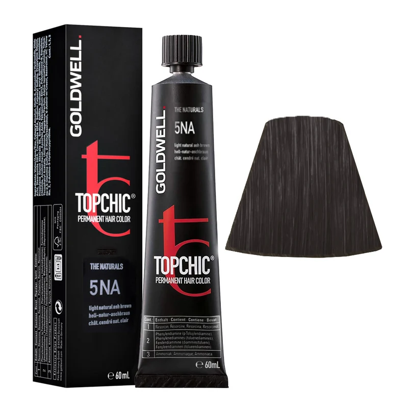 Goldwell Topchic Tube 5NA Châtain Clair Naturel Cendré 60ml - coloration permanente en tube
