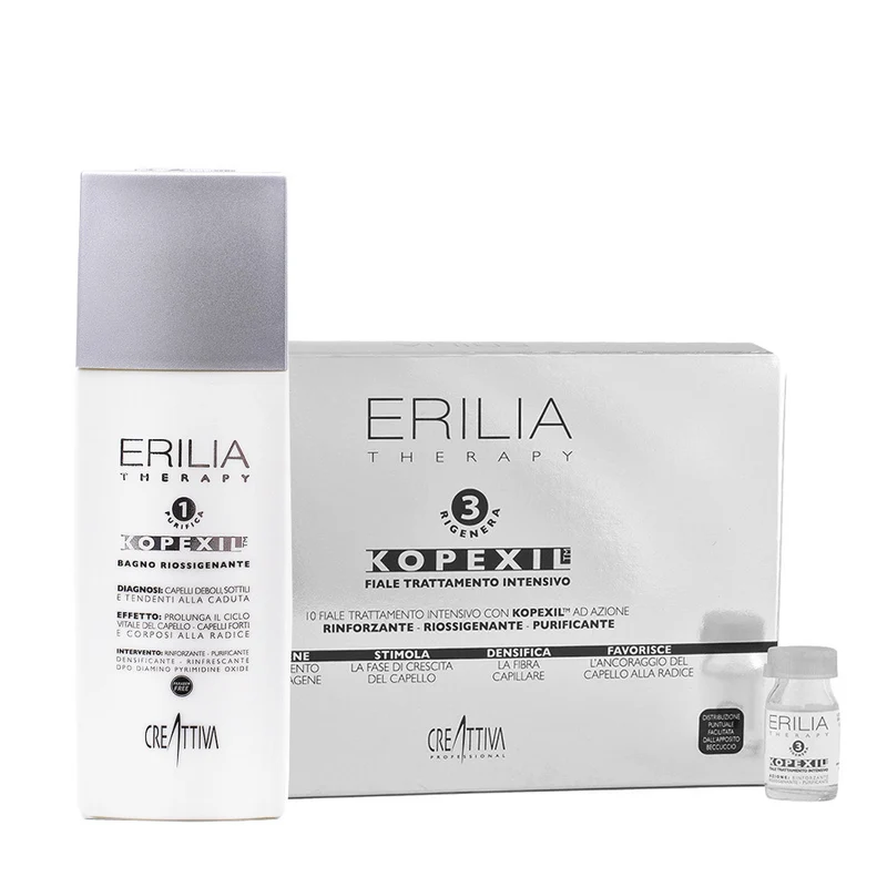 Creattiva Erilia Kopexil Kit anti - Chute: shampoo 250ml + flacons 20x8ml