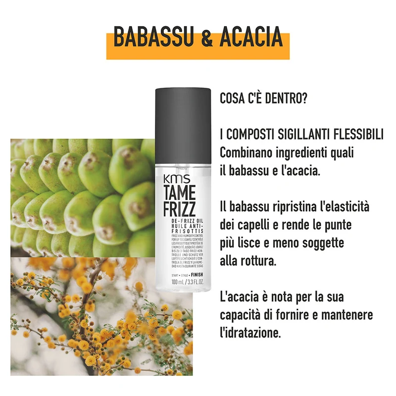 KMS Tame Frizz De-Frizz Oil 100ml - Huile Cheveux Anti Frisottis