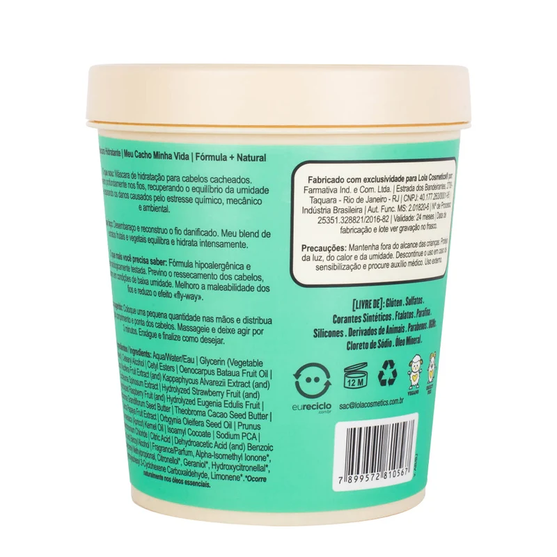 Lola From Rio Meu Cacho Minha Vida Máscara Hidratante 450gr - masque hydratant