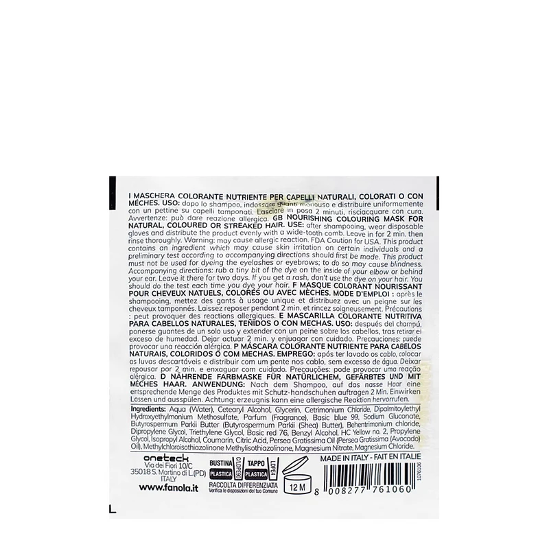 Fanola Color Mask Total Black 30ml - couleur noire semi-permanente