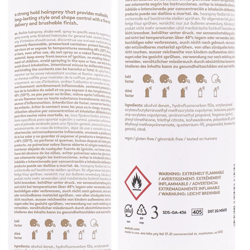 Evo Style Miss Malleable Flexible Hairspray 300ml - laque tenue forte