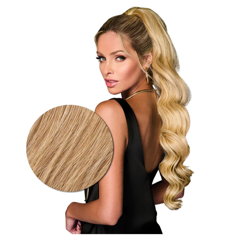 Hairdo Queue de cheval ondulée à Pince Blond Moyen Doré R25 69cm