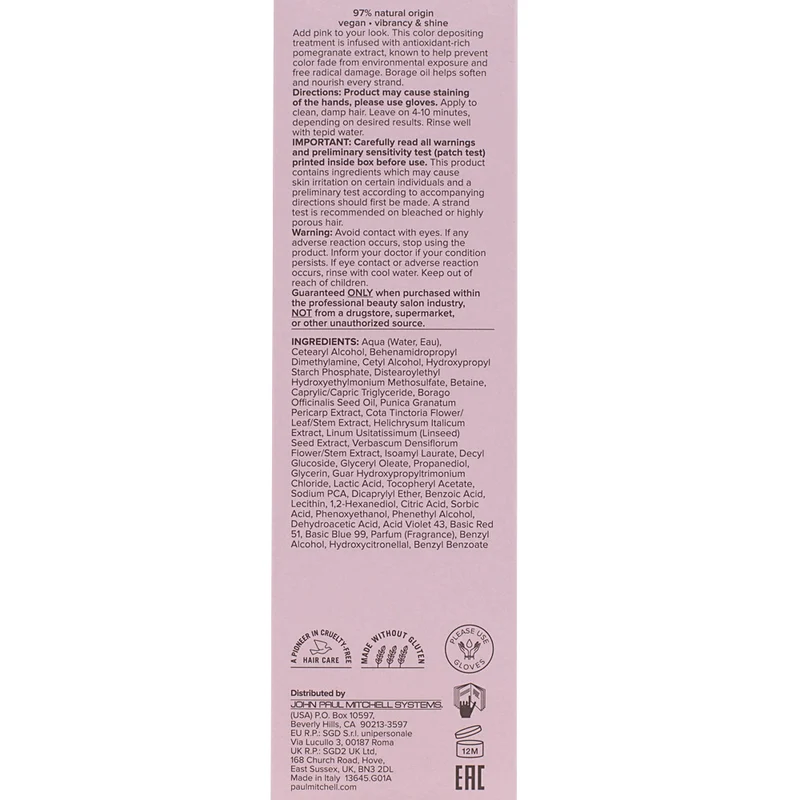 Paul Mitchell Clean Beauty Color Depositing Treatment Rose Quartz 150ml - traitement de coloration