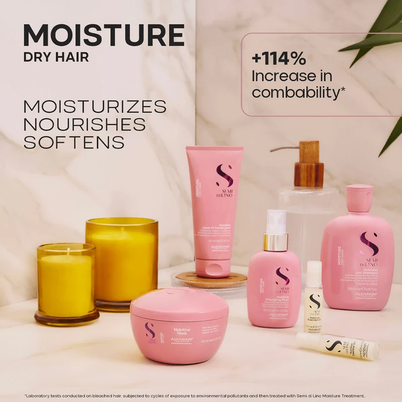 Alfaparf Milano Semi Di Lino Moisture Nutritive Low Shampoo 250ml - shampooing nourrissant doux pour cheveux secs