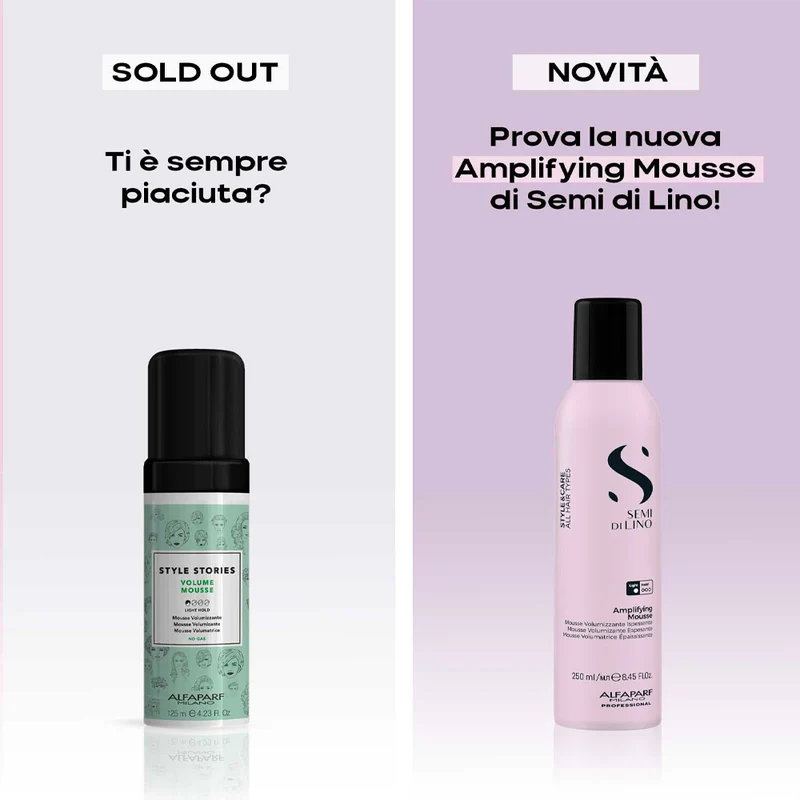 Alfaparf Milano Semi Di Lino Style&Care Amplifying Mousse 250ml - mousse cheveux fins tenue légère