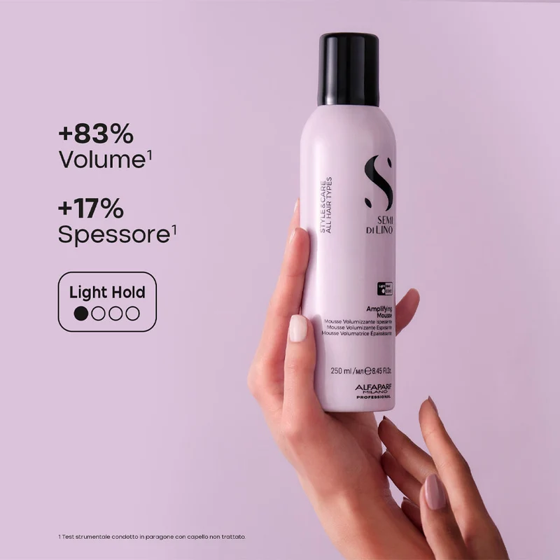 Alfaparf Milano Semi Di Lino Style&Care Amplifying Mousse 250ml - mousse cheveux fins tenue légère