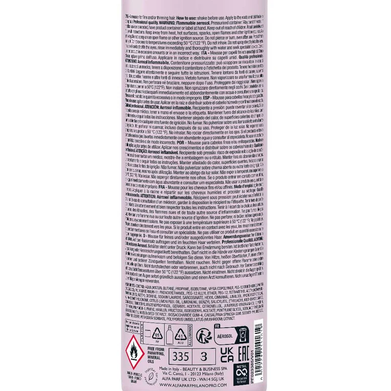 Alfaparf Milano Semi Di Lino Style&Care Amplifying Mousse 250ml - mousse cheveux fins tenue légère