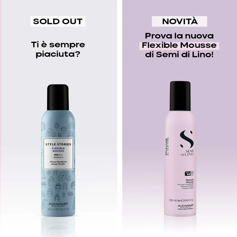 Alfaparf Milano Semi Di Lino Style&Care Flexible Mousse 250ml - mousse coiffante tenue moyenne