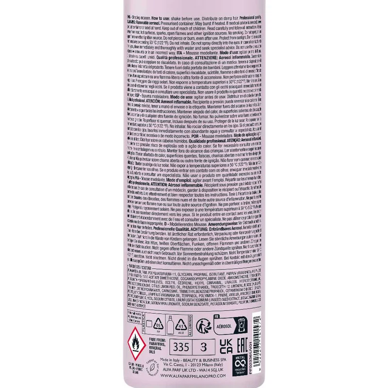Alfaparf Milano Semi Di Lino Style&Care Flexible Mousse 250ml - mousse coiffante tenue moyenne