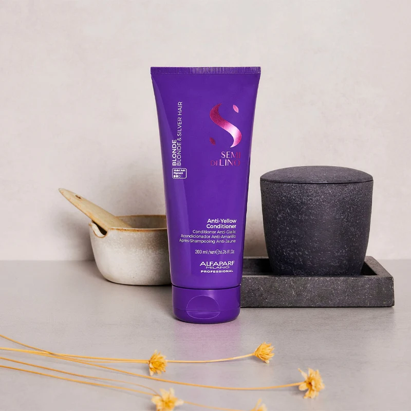Alfaparf Milano Semi di Lino Blonde Anti-Yellow Conditioner 200ml - conditionneur anti-jaune