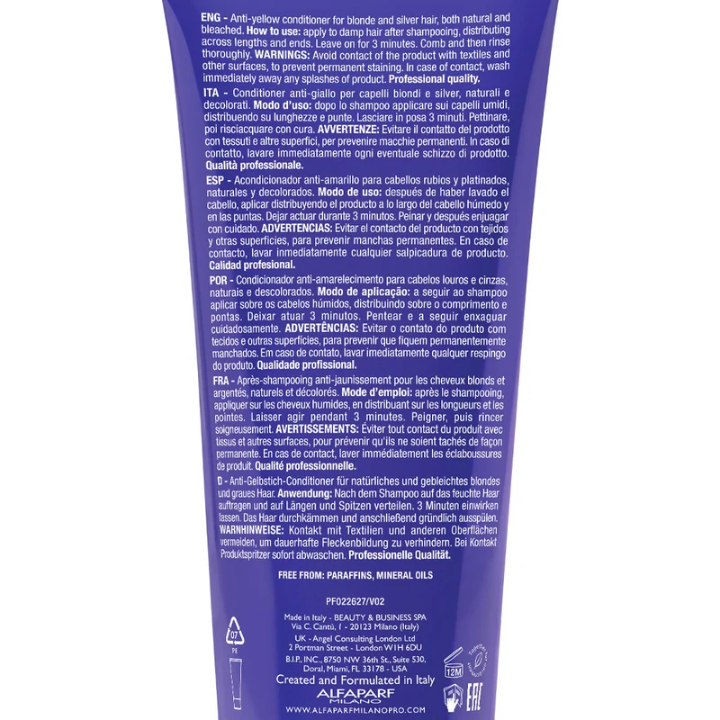 Alfaparf Milano Semi di Lino Blonde Anti-Yellow Conditioner 200ml - conditionneur anti-jaune