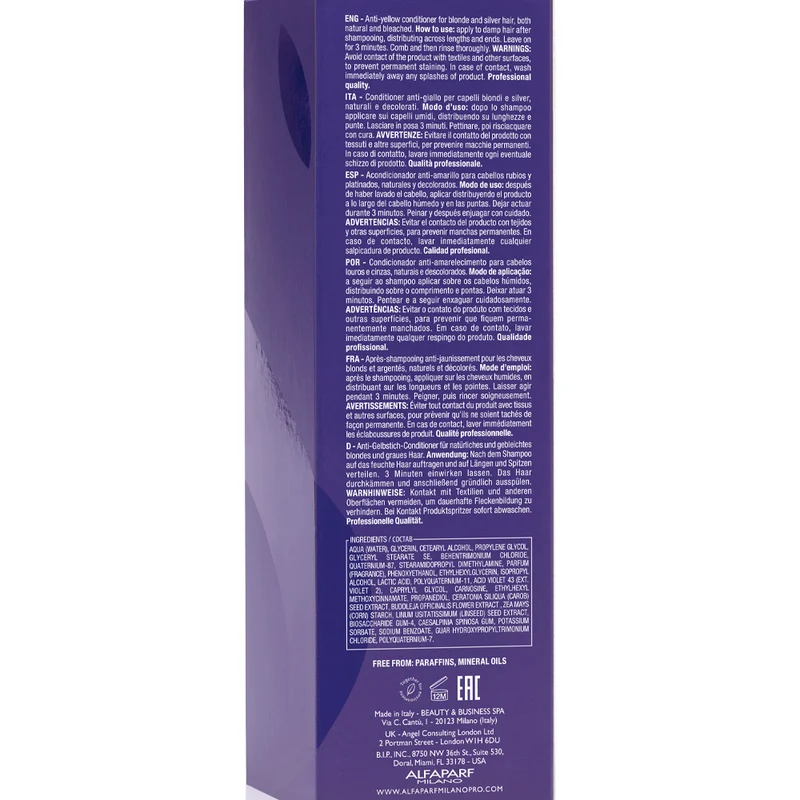 Alfaparf Milano Semi di Lino Blonde Anti-Yellow Conditioner 200ml - conditionneur anti-jaune