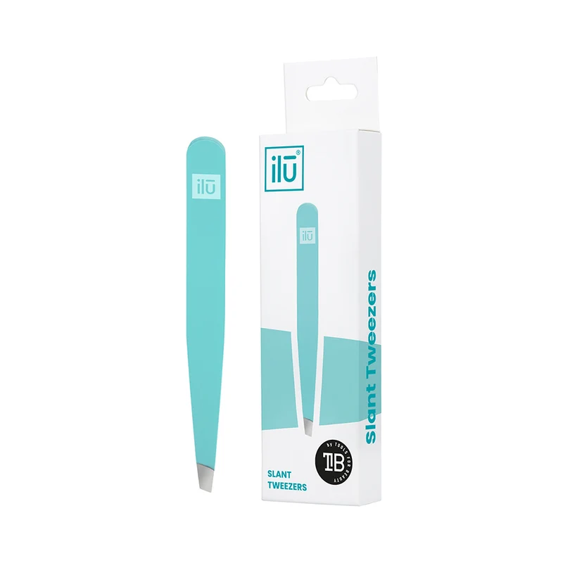 Ilū Make Up Tweezers Slant Turquoise - pinces à épiler