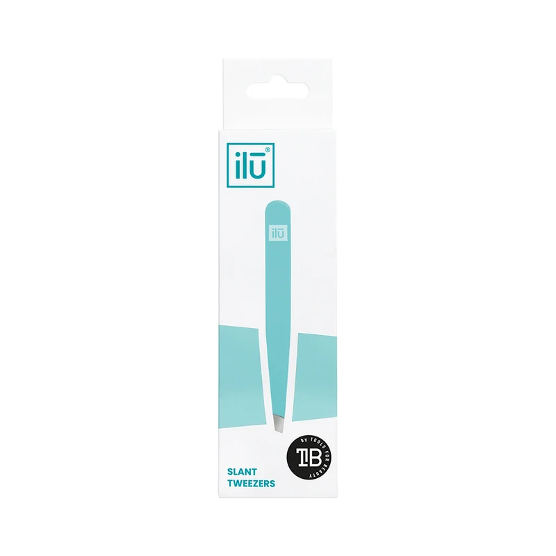 Ilū Make Up Tweezers Slant Turquoise - pinces à épiler