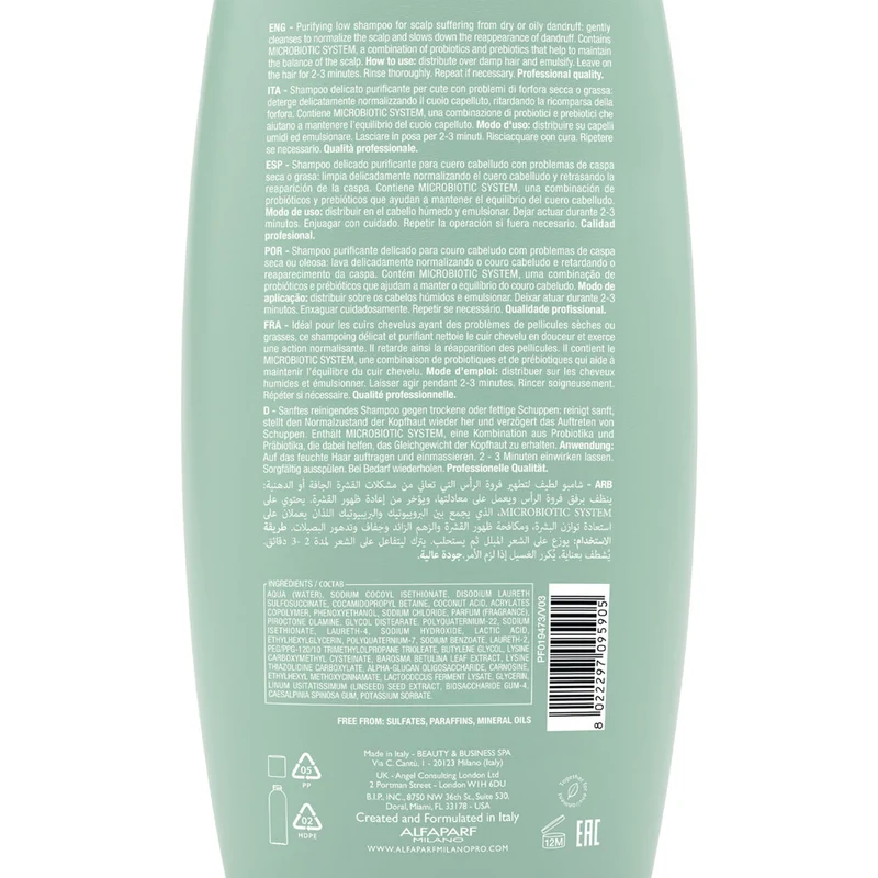 Alfaparf Milano Semi Di Lino Scalp Rebalance Purifying Low Shampoo 1000ml - shampoing purifiant délicat