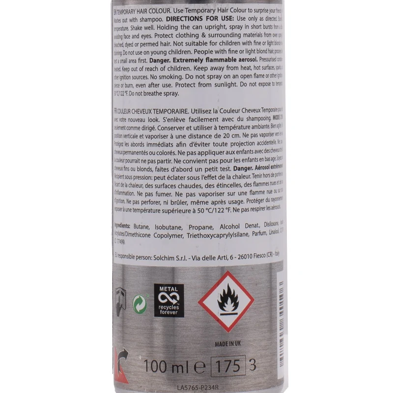 Manic Panic Amplified Spray-on Silver Stiletto 100ml - coloration temporaire en spray