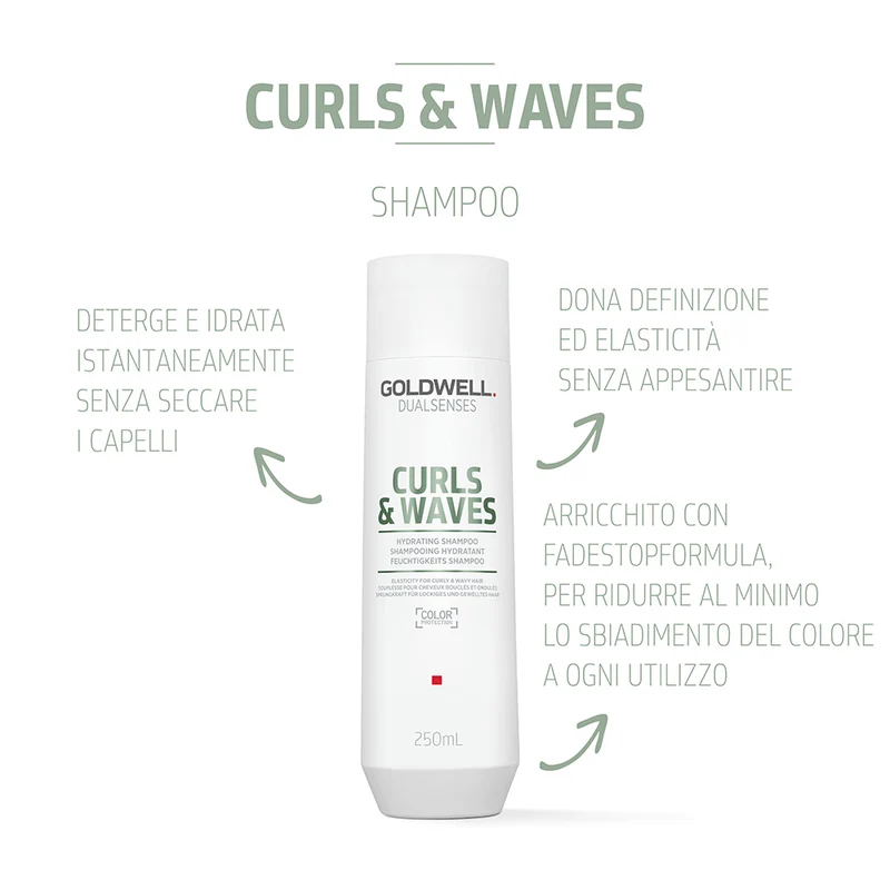 Goldwell Dualsenses Curls & Waves Hydrating Shampoo 250ml - shampooing hydratant pour cheveux bouclés ou ondulés
