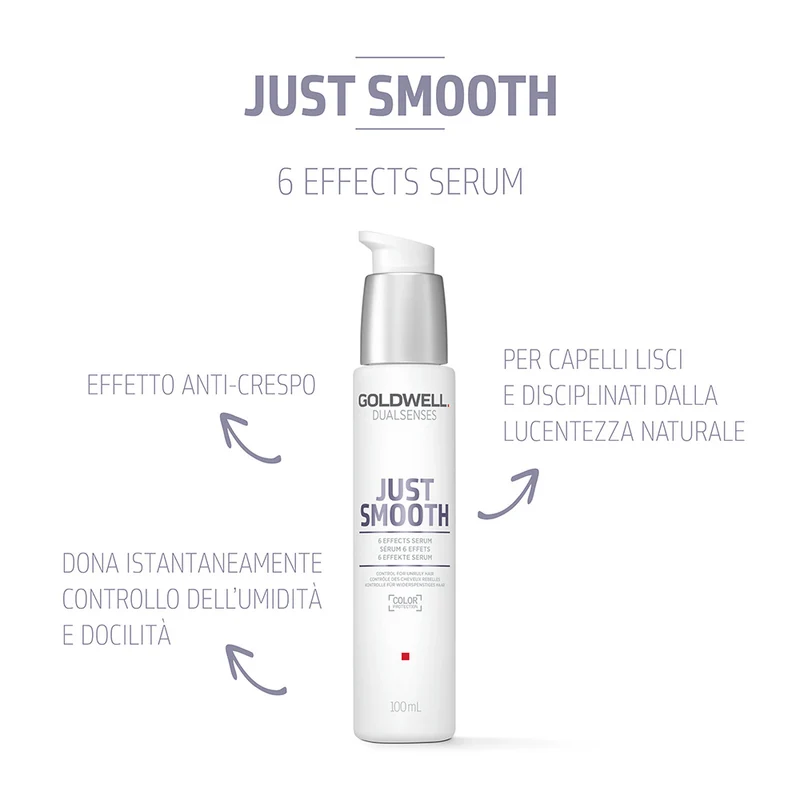 Goldwell Dualsenses Just Smooth 6 Effects Serum 100ml - Sérum 6 effets pour cheveux indisciplinés et crépus