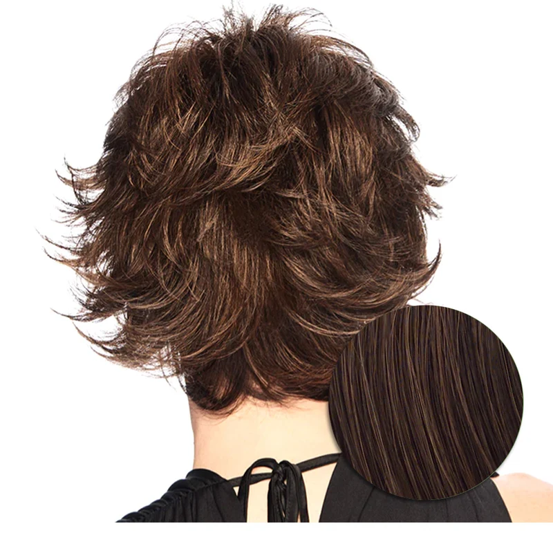 Hairdo Textured Flip Perruque Marron Cuivré Moyen - perruque coupe courte