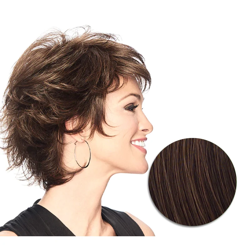 Hairdo Textured Flip Perruque Marron Cuivré Moyen - perruque coupe courte