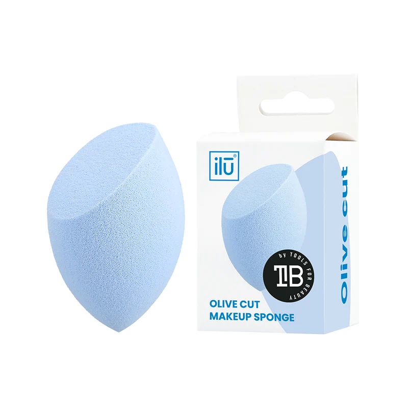 Ilū Make Up Olive Cut Sponge Blue - éponge de maquillage