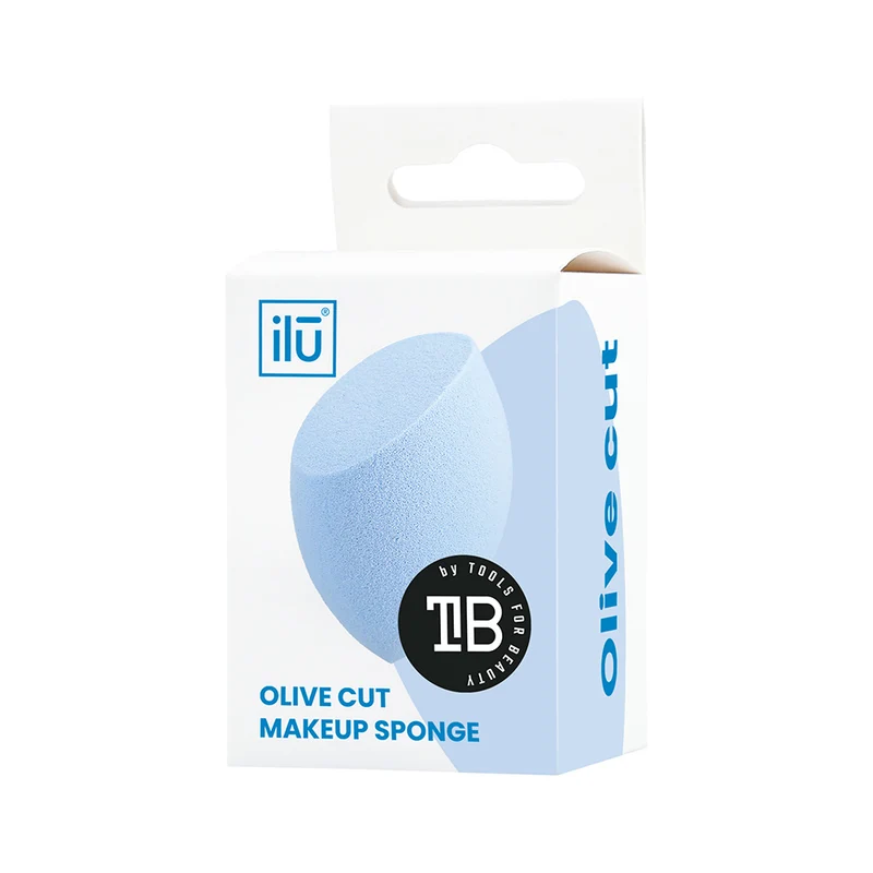 Ilū Make Up Olive Cut Sponge Blue - éponge de maquillage