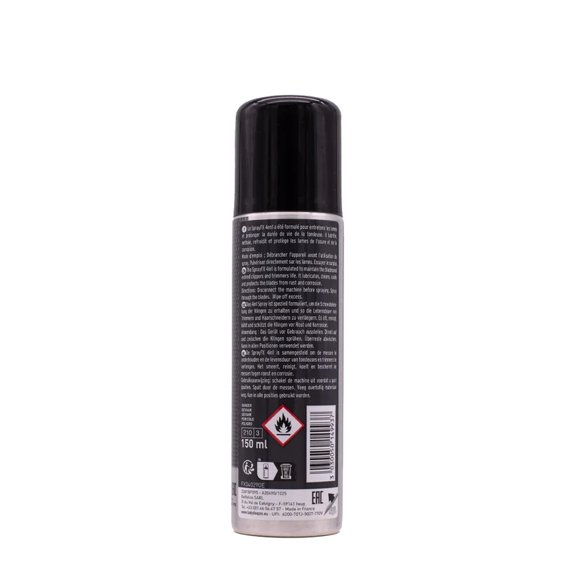 Babyliss Pro Lubrifiant Spray pour lames de tondeuse 4en1 FX040290E 150ml