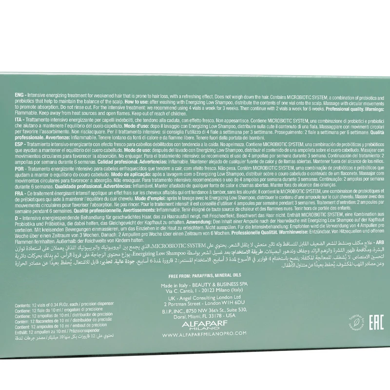 Alfaparf Milano Semi Di Lino Scalp Renew Energizing Lotion 12x10ml - ampoules énergisantes