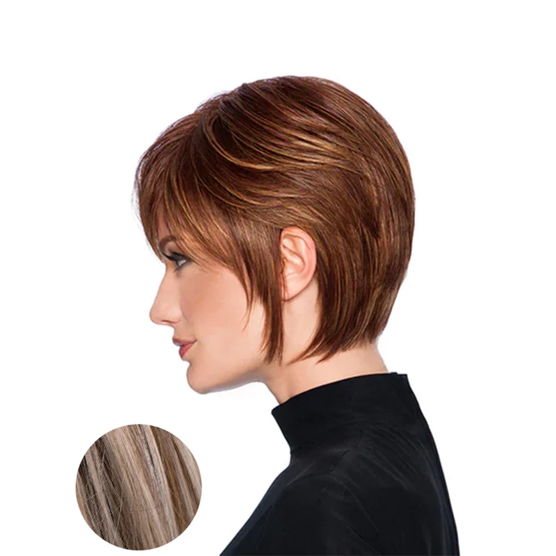 Hairdo Wispy Cut Perruque courte blonde cendrée avec racine brune RL19/23SS