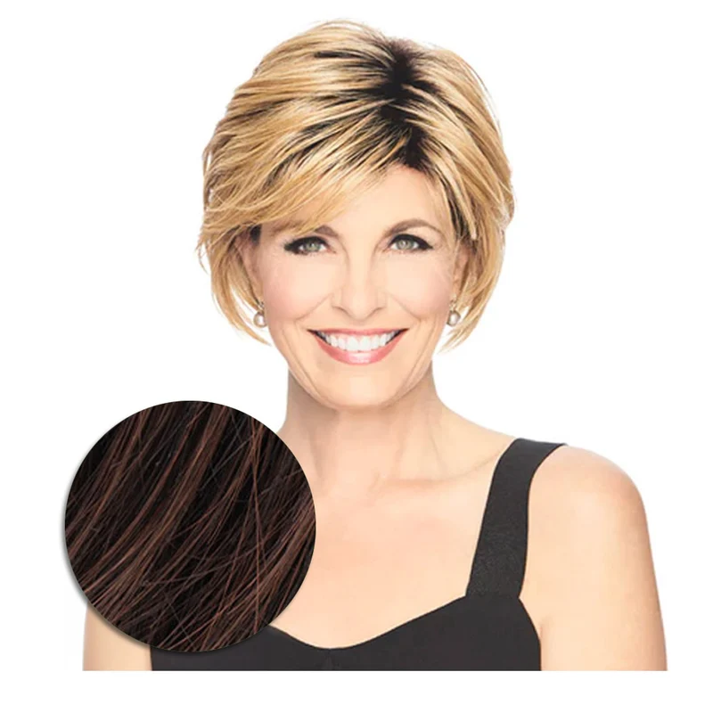 Hairdo Shattered Bob Perruque Bob Noisette brun moyen