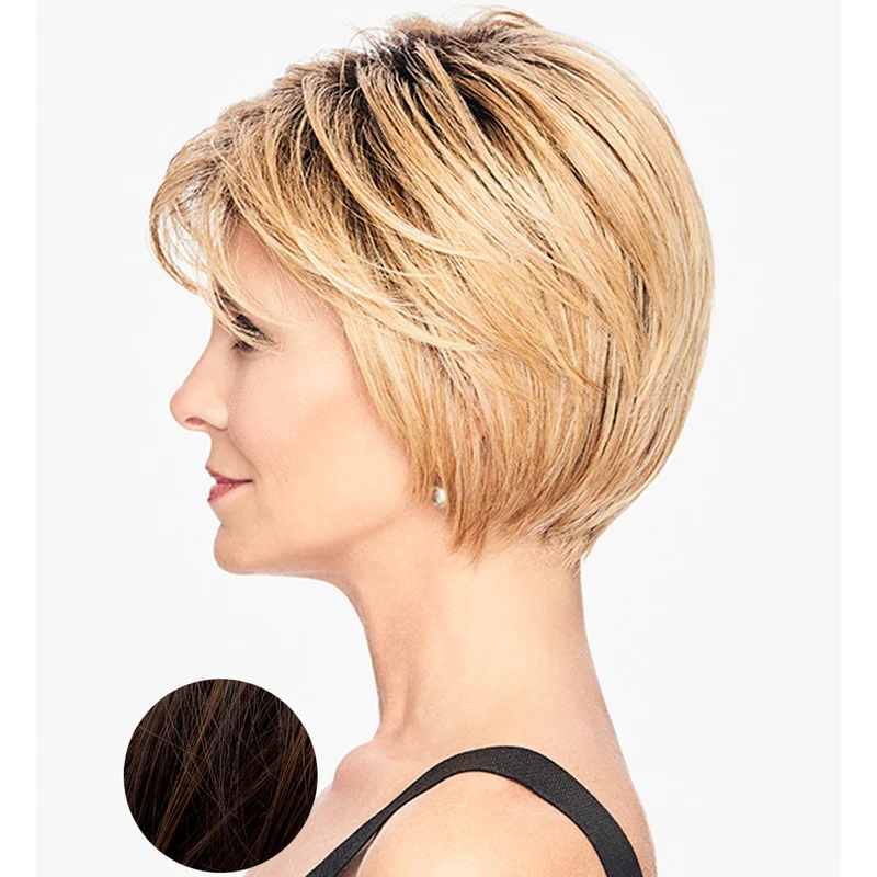 Hairdo Shattered Bob Perruque Bob Auburn moyen brun chocolat