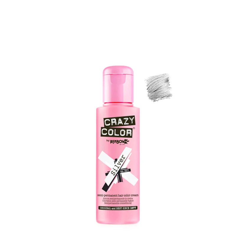 Crazy Color Silver no 027, 100ml - crème colorante argent