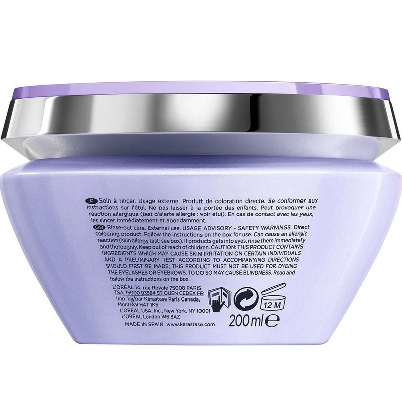 Kerastase Blond Absolu Masque Ultra Violet 200ml - masque anti jaune pour cheveux blonds, gris ou blancs