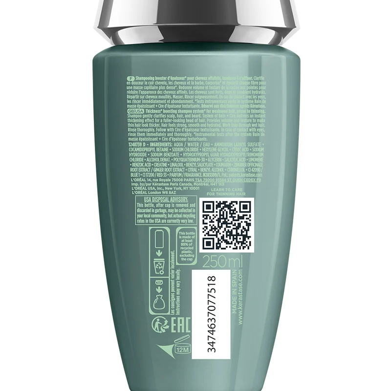 Kerastase Genesis Homme Bain Masse Epaississant 250ml - shampoing épaississant