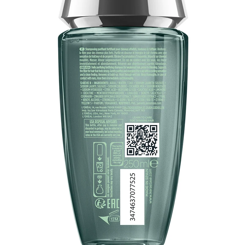 Kerastase Genesis Homme Bain De Force Quotidien 250ml - shampooing fortifiant et purifiant