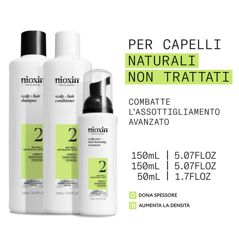 Nioxin Système 2 Kit Triphasique 150ml - kit anti-amincissement avancé