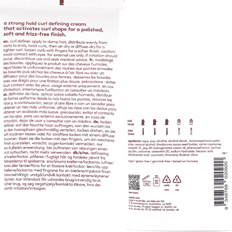 Evo Curl Total Recoil Curl Definer 200ml - crème définition de boucles