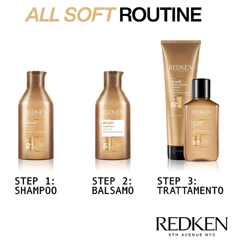 Redken All Soft Shampoo 300ml Conditioner 300ml Spray 150ml
