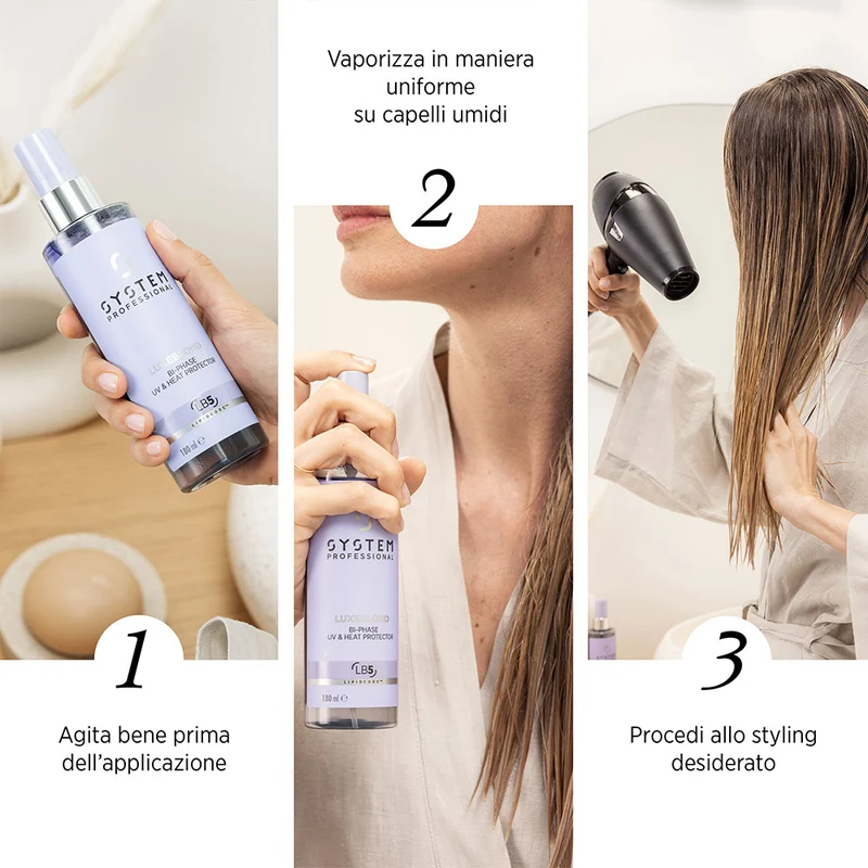 System Professional LuxeBlond Bi-Phase 180ml - thermoprotecteur cheveux blonds