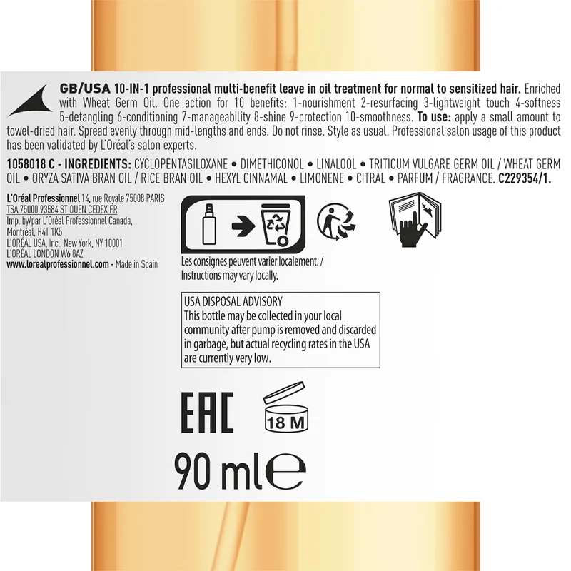 L'Oréal Professionnel Paris Serie Expert Absolut Repair Oil o 10in1 90ml - huile réparatrice