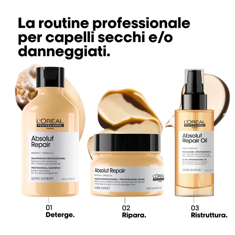 L'Oréal Professionnel Paris Serie Expert Absolut Repair Shampoo 300ml - shampooing cheveux abîmés